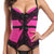 Women Sexy See Through Net Overbust Corset With Garter 5503