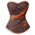 Women's Retro Steel Boned Steampunk Overbust Brown Corsets