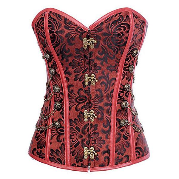 Women's Lace up Corset Fashion Vintage Shapewear Brocade Lace