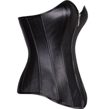 Wholesale Zipper Front Faux Leather Overbust Corset Bustier Tops