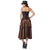 Brown Overbust Corset Steampunk Costume Clothing with Skirt