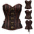 Brown Overbust Corset Steampunk Costume Clothing with Skirt